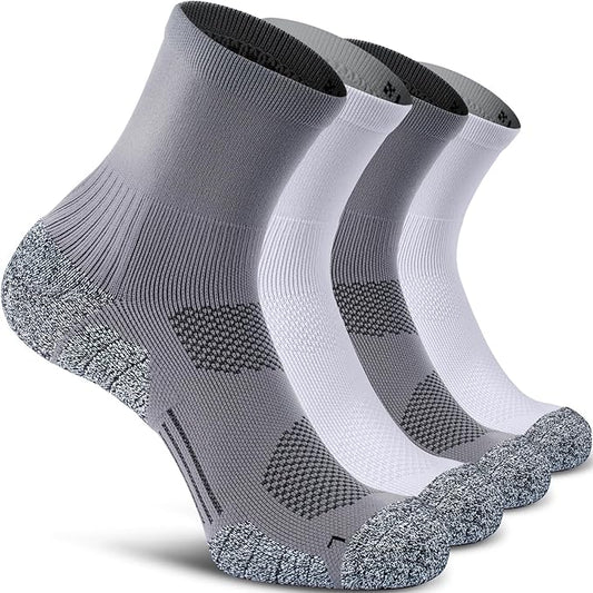 CWVLC Compression Athletic Quarter Socks Cushioned for Men Women