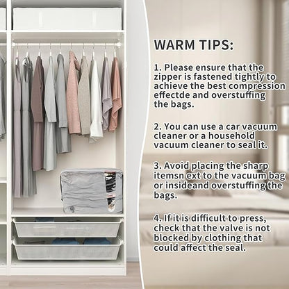 ONTYZZ Home Vacuum Bags Space Saver Compression Domestic Vacuum Sealer Bags for Clothes, Comforters, Blankets, Bedding