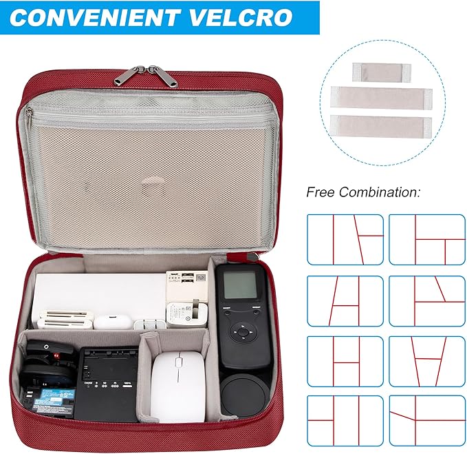 CILLA Electronic Organizer Travel Case, Travel Cord Organizer Case Portable Waterproof Cable Organizer Bag for Charger, Cord, USB, Power Bank, Earphone