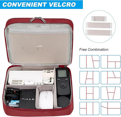 CILLA Electronic Organizer Travel Case, Travel Cord Organizer Case Portable Waterproof Cable Organizer Bag for Charger, Cord, USB, Power Bank, Earphone