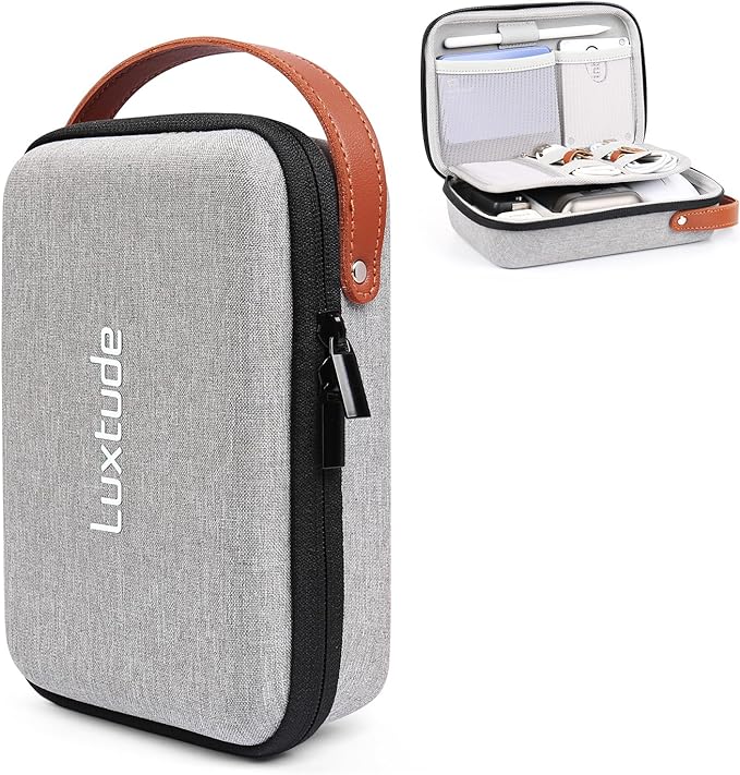 Luxtude Electronics Organizer Travel Case, Tech Organizers Travel Case, Hard Charger Organizers, Portable Cable Organizer, Travel Essentials for Charger/Mouse/Cash/Card/Pen, Tech Gifts