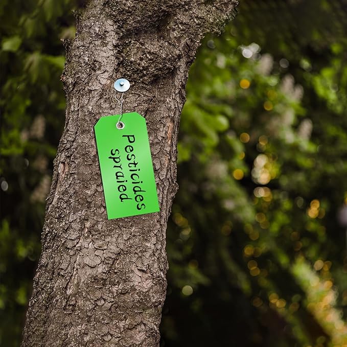 1000 Pieces Plastic Shipping Tags with Wire Labeling Tags Waterproof Hang Tags with Reinforcement Hole Writable Luggage tag Loops for Equipment Inventory Parts Garage (Green, 4 3/4" x 2 3/8")