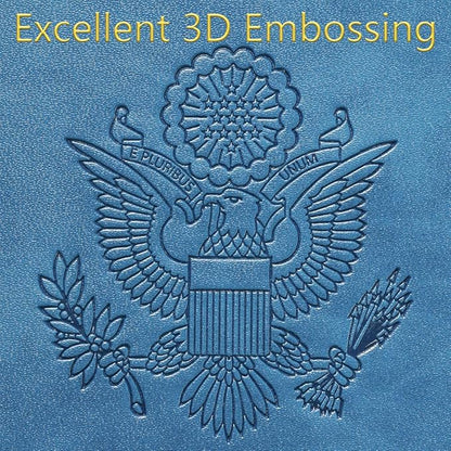 Passport Holder With Luggage Tag Travel Essentials Passport Cover Wallet RFID Blocking Leather Case International Must Haves Travel Accessories Women Men(115#Blue)