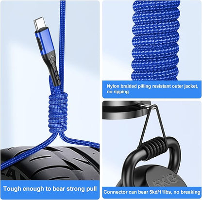 Durcord USB C Fast Charging Cable, Upgraded 2Pack 6ft USB C Charger for Android Phone Pad, Type C Charger Braided USB Cable Compatible with iPhone 15/Pro/Plus/Max - Blue