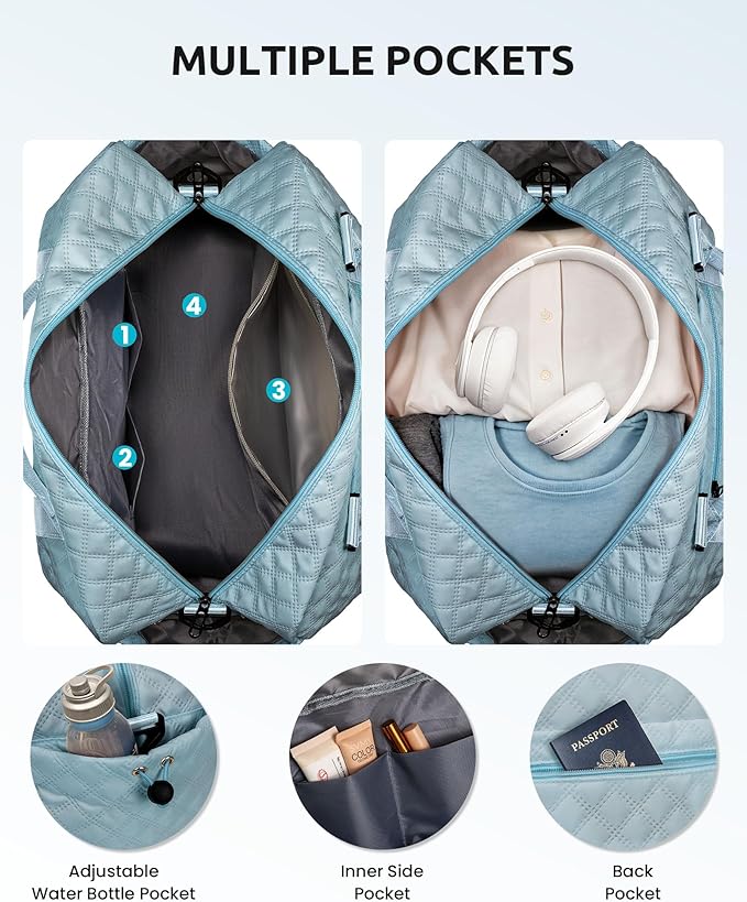 Gifts for Her - Personalized Monogram Overnight Weekender Bag with Makeup Bag, Ideal for Daughter, Friend, Mom or Sister (Letter P)