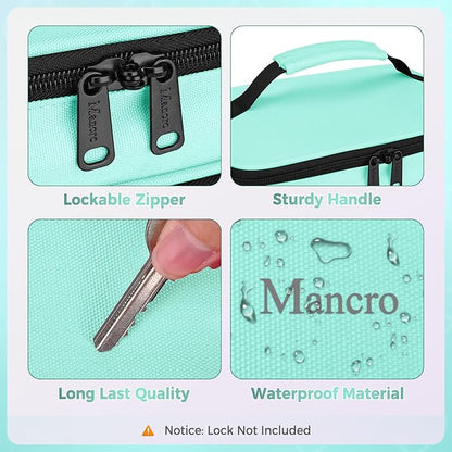 Mancro Dual Layers Medicine Organizer Bag, Pill Bottle Organizer Storage with Lockable Zipper, Medication Travel Bag for Pills, Vitamins, Medical Supplies for Home Storage, Travel, Green