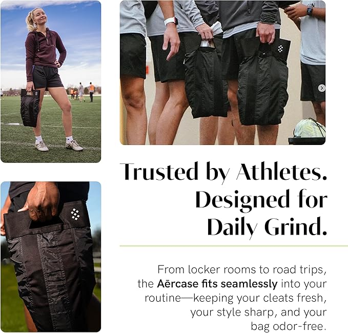 Salt Aērcase Smell Proof Cleat Bag – Regular Size - Athletic Soccer & Golf Shoe Bag for Smelly Cleats & Gym Shoes- Durable, Water-Resistant, & Easy to Clean