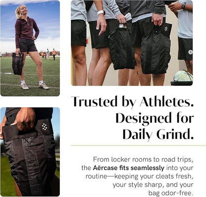 Salt Aērcase Smell Proof Cleat Bag – Regular Size - Athletic Soccer & Golf Shoe Bag for Smelly Cleats & Gym Shoes- Durable, Water-Resistant, & Easy to Clean