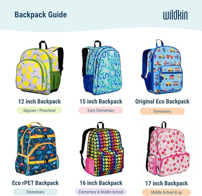 Wildkin 12-inch Kids Backpack – Padded, Adjustable, Ideal for Daycare & Travel - Pink Stripes