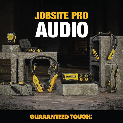 DEWALT Heavy Duty Bluetooth Jobsite Pro X2 ANC True Wireless Earbuds, Active Noise Cancelling Work Earbuds, Turn Dial Controls, 10Hr Runtime (40+ w/Case), 4 EQ Modes, IP54