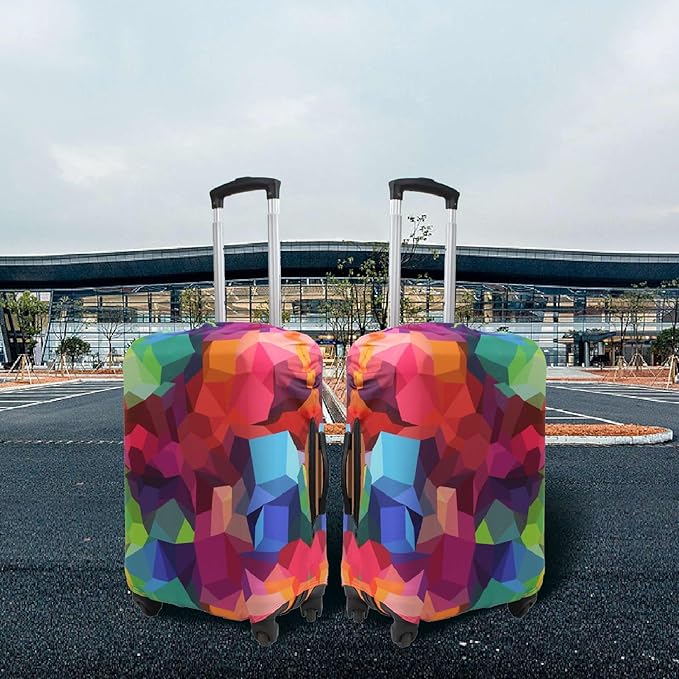Explore Land Travel Luggage Cover Suitcase Protector Fits 31-32 Inch Case (Geometry, XL)