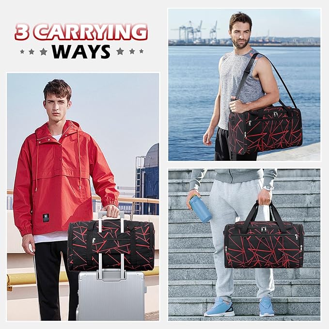 Sneaker Bag for Travel, Outdoor Sports Gym Bag Shoe Bags for 4 Pairs of Sneakers up to Size 14, Travel Duffel Bags with 3 Adjustable Dividers & Shoulder Strap, Sneakerhead Gift