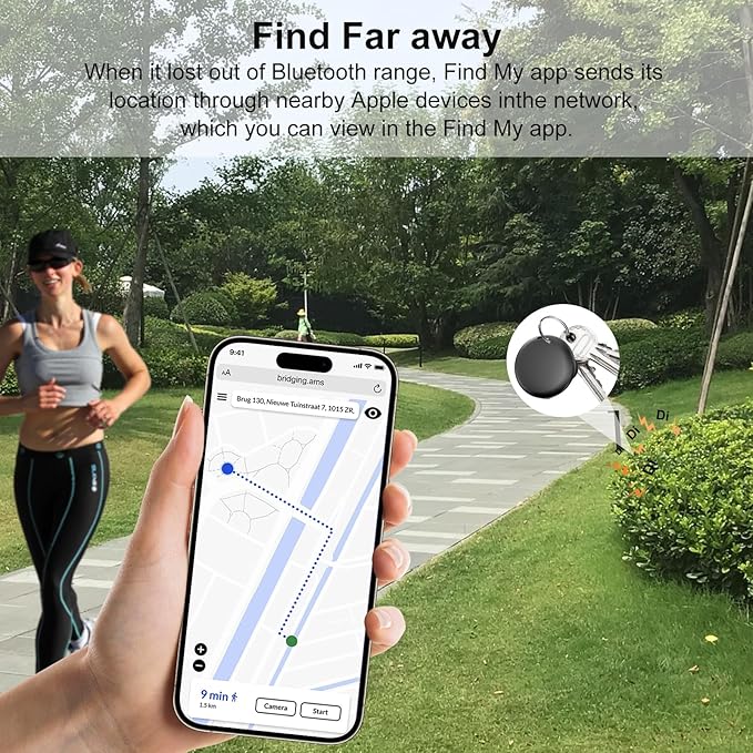 Air Tags-4 Pack Smart Luggage Tracker Tag Work with Apple Find My (iOS Only), Loud Sound, Replaceable Battery, for Keys/Backpack/Suitcase/Wallet, Black