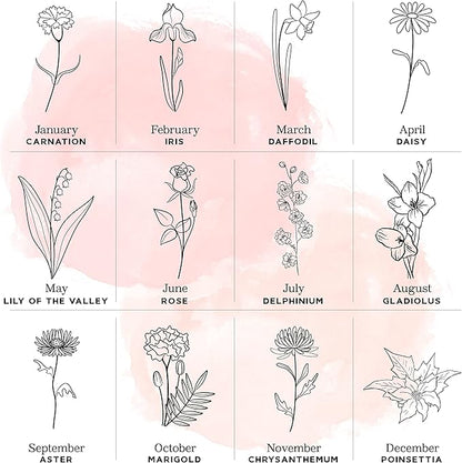 Custom Leather Jewelry Box w/Name & Birth Flower Month - Birthday Gifts for Women, Personalized Jewelry Travel Case - Customized Jewelry Organizer Box, Mom Birthday Gifts - Gray