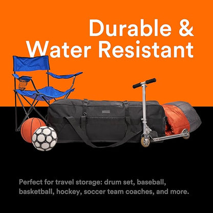 Fitdom 123L 42" Heavy Duty Extra Large Duffle with Upgrade Zipper, Durable & Water Resistant. Perfect as Camping Bag Travel Storage Tent Storage Sports Equipment Bag For Coaches & More