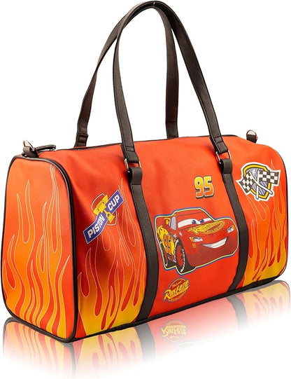 Disney Cars Lightning McQueen Mini Duffle Bag for Kids | Small Disney Travel Bag for Boys, Girls, Toddlers | Lightning McQueen Overnight Bag for Sleepovers, School, Sports | Ages 3+