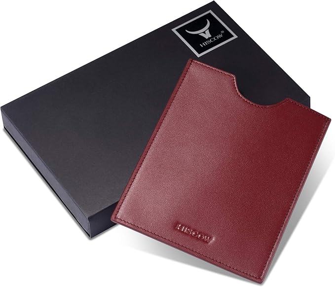 HISCOW Minimalist Passport Sleeve - Italian Calfskin (Wine Red)