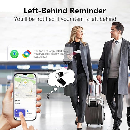 Air Tracker Tags-4 Pack Seektags [2025 Dual-System Compatible] for Apple Find My & Android Find Hub, 400 Days Battery with CR2032, 100dB Alarm, Compatible with iOS & Android for Keys Wallet Luggage