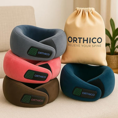 Neck Pillow for Travelling - Gel Memory Foam Travel Pillow with Adjustable Straps, Washable Cover for Airplane, Car, Train - Ultimate Comfort & Support for Neck Pain Relief (Deep Sea Blue)