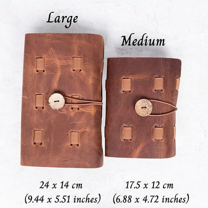 HARDISTON Custom Genuine Leather Electronic Cable Organizer Bag Handmade Travel Cord Organizer Roll Case for Hard Drives, Cables, Charger, Phone, USB, SD Card (Large - Brown)