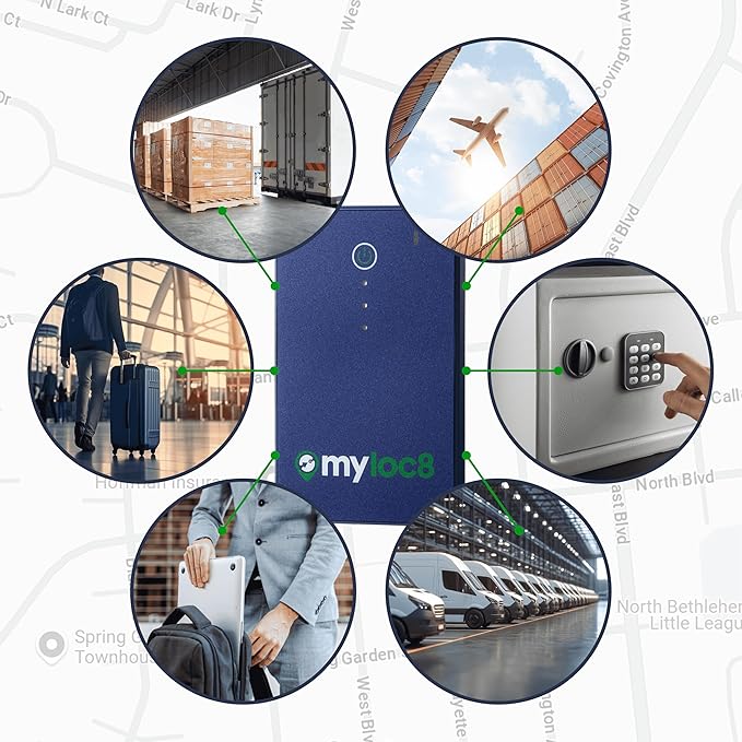 GPS Luggage Tracker for Suitcases TSA Approved, Android & iOS Compatible - Smart Tag with Bag Opening Alert - Real-Time Tracking Device for Travel or Even Car, Trailer, etc. – Long Battery Life