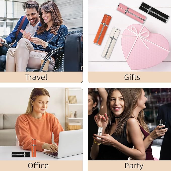 AF01DBB Leather Perfume atomiser, 5ml Bottom Fill Travel Perfume Bottle, Refillable Perfume Dispenser for Women & Men (AF01DBB, 5ml)