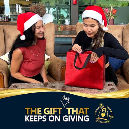 Nush Nush Mix Color Large Gift Bags Bulk– Set of 30 Reusable Gift Bags With Handles with 6 Glossy Vibrant Colors - Perfect Large Goodie Bag for Small Business, Birthday, Christmas, Events – 13x5x11