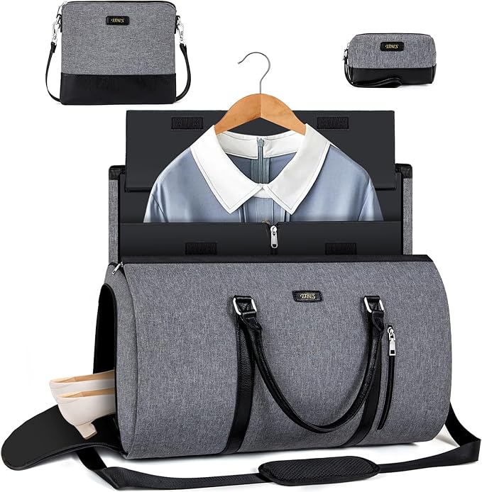 Convertible 2-in-1 Garment Bags for Travel, Carry On Garment Duffle Bag With Shoe Compartment Large Weekender Bag for Women Men Hanging Suitcase Suit Travel Duffel Overnight Bags 4pcs Set