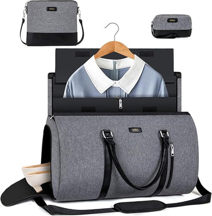 Convertible 2-in-1 Garment Bags for Travel, Carry On Garment Duffle Bag With Shoe Compartment Large Weekender Bag for Women Men Hanging Suitcase Suit Travel Duffel Overnight Bags 4pcs Set