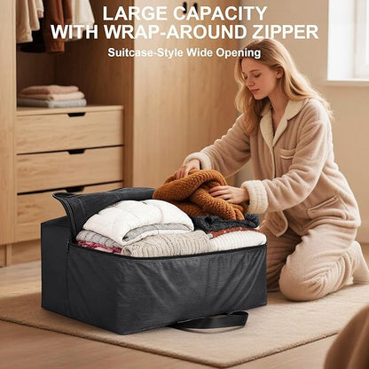 SUNUP Large Duffle Bag for Travel, 80L Foldable Travel Duffel Bag for Men Women, Waterproof Overnight Weekender Moving Storage Bags, Black