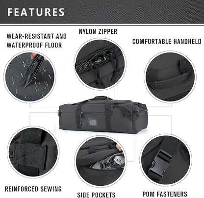 86l Large Duffel Bag For Travel, Gym & Sports - Water Repellent Polyester, Hidden Straps, Shoe Compartment - Perfect Luggage Duffle Bag Or Backpack For Men & Women