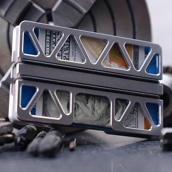 The Truss Minimalist Metal Wallet, Ultra Slim Aluminum, RFID Shielding, For Credit Cards and Cash, Made in the USA