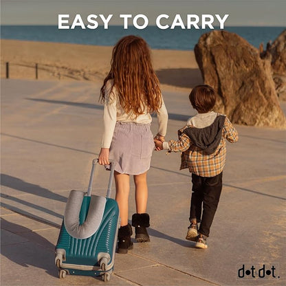 Dot&Dot Twist Memory Foam Kids Travel Pillow for Airplanes - Kids Neck Pillows for Travel, Sleeping - Airplane Pillow for Neck Support, Chin, Lumbar, Leg - Adjustable Toddler Neck Pillow for Car Seat