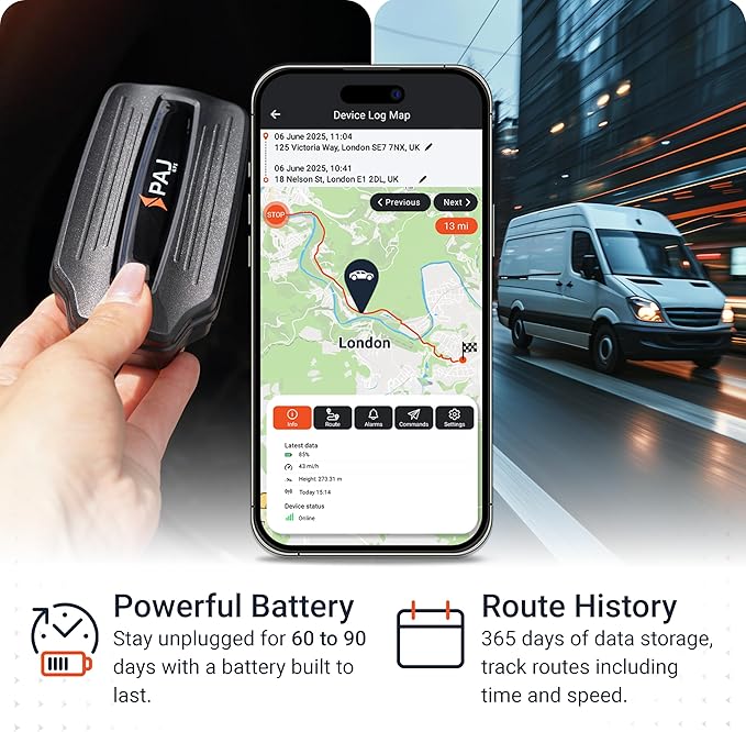 PAJ GPS Power Finder – Real-Time GPS Tracker with 90-Day Battery Life - Magnetic Mount for Cars, Trucks, Boats & Equipment, Location, Route & Speed Monitoring via 4G Network – Subscription Required