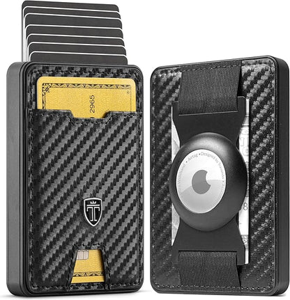 TRAVANDO Swype Slim Wallet for Men Metal RFID Blocking Mens Wallet Card Case (With AirTag* Pocket)