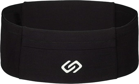 Sporteer VersaMod Running Belt, Workout Waist Pack, Travel Money and Passport Belt for Smartphones and Personal Items (X-Large, Black)
