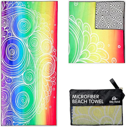 Elite Trend Microfiber Beach Towel - Extra Large 78x35 Inch Sand Free Quick Dry for Travel, Swimming, Pool, Yoga, Hiking, Camping – Lightweight Fast Drying Microfiber Towel Compact for Adults