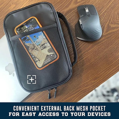 Enthusiast Gear Waterproof Electronics Organizer – Durable Travel Case for Cords, Chargers, and Gadgets – Compact, Lightweight, and Perfect for Outdoor Adventures or Daily Use (Black)