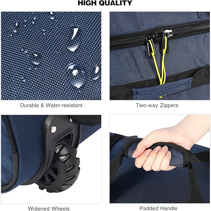 REDCAMP 85L/120L/140L Foldable Duffle Bag with Wheels, Large Travel Duffel Bag