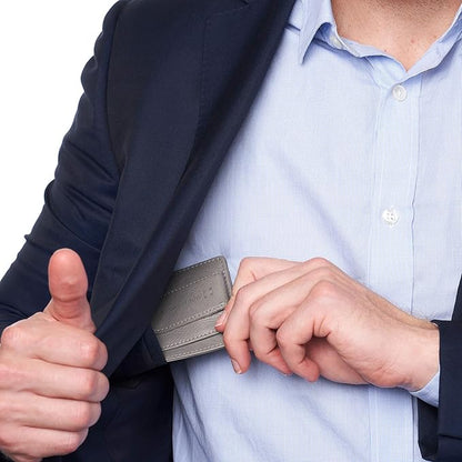 Alpine Swiss RFID Dermot Money Clip Front Pocket Wallet For Men Leather Comes in a Gift Box Gray