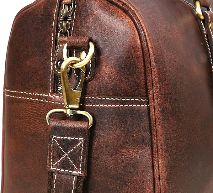 Leather Duffel Bag for Men & Women Travel, Weekend, Overnight, Gym Bag