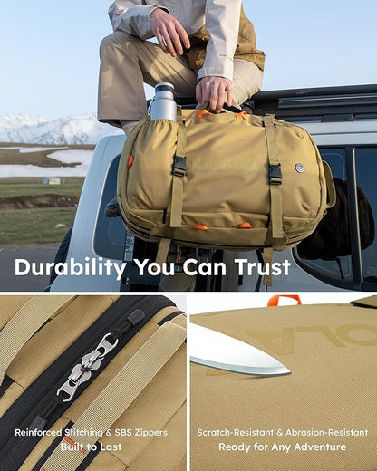 Tolaccea Travel Laptop Backpack, Large Carry on Backpack Flight Approved Convertible Duffle Luggage Bag Daypack Work Business Rucksack Fits 16" Laptop for Men Women 3 Carrying Ways, 40L-50L Expandable