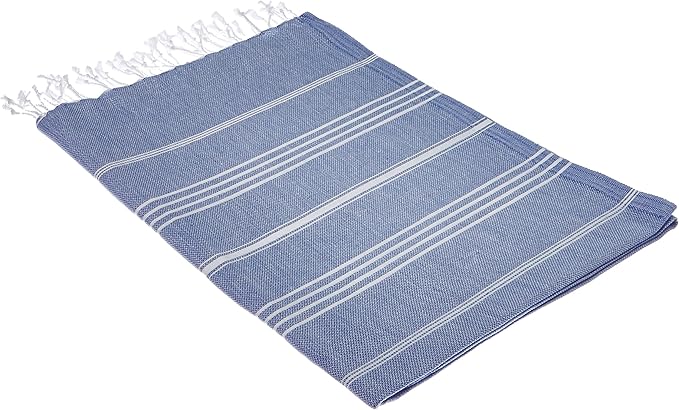 Cacala Lightweight and Thin Turkish Beach Towel 100% Cotton Sand-Free and Quick-Drying Goodness Perfect as an Extra Large Travel Towel, Beach Accessory, or Gift for Beach Lovers, 37 x 70