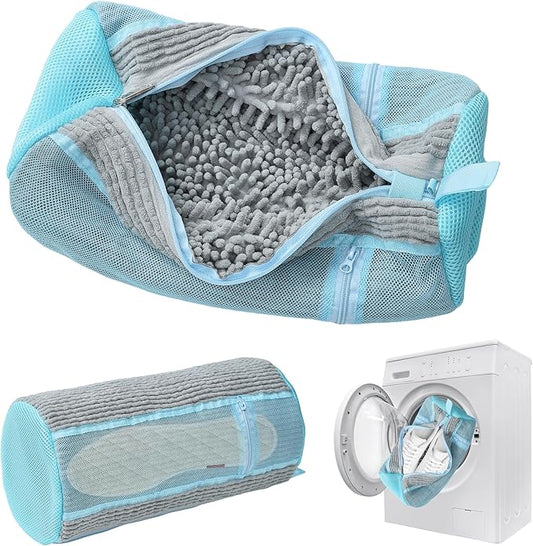 Shoe Washing Machine Bag, 2PCS Reusable Shoe Bag for Washing Machine, 360° Deep Cleaning Shoe Washing Bag for Sneakers, Laundry Shoe Bag for Washer & Dryer, Fits All Shoe Types (LIGHT GREY)