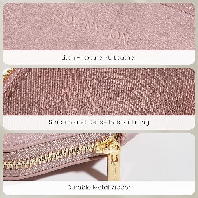 ROWNYEON BEGINMAGIC Small Makeup Bag for Purse, Mini Portable Cosmetic Bags for Women, PU Leather Coin Purse Lipstick Cosmetic Accessories Organizer, Travel Makeup Pouch Zipper Pouch for Men Women