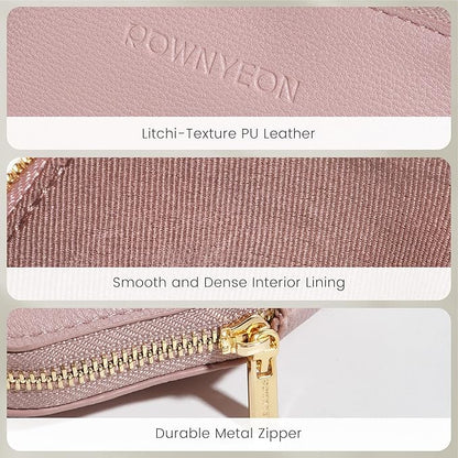 ROWNYEON BEGINMAGIC Small Makeup Bag for Purse, Mini Portable Cosmetic Bags for Women, PU Leather Coin Purse Lipstick Cosmetic Accessories Organizer, Travel Makeup Pouch Zipper Pouch for Men Women