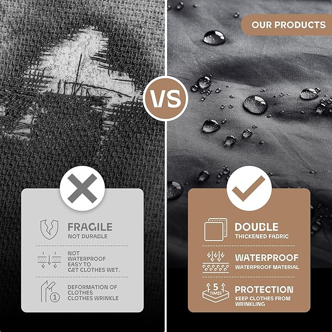 43" Travel Garment Bag with Accessories Zipper Pocket, Heavy Duty Suit Bag for Suits, Tuxedos, Dresses, Coats, Beige, 1 pack