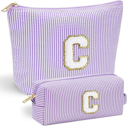 YOOLIFE Bridesmaid Gifts for Wedding Day, Bridesmaid Gifts | Bridesmaid Proposal Gifts Unique Gifts | Preppy Makeup Bag 30th Birthday Gifts for Her | Makeup Organizer Bag Preppy Stuff C- Purple