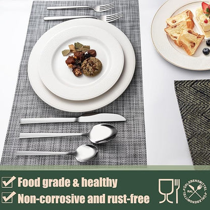 Silverware Set, 40 Piece Flatware Cutlery Set for 8, Stainless Steel Silverware Mirror Polished Dishwasher Safe for Home, Restaurant, Wedding, Party