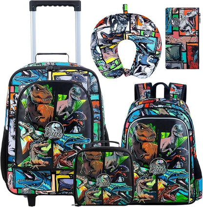 Kids Luggage for Boys and Girls, Cute Dinosaur Unicorn Rolling Wheels Suitcase for Toddler Children